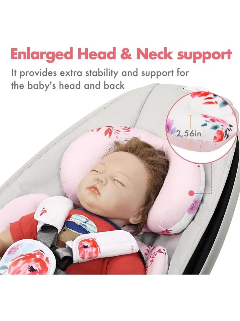 Infant Swing Insert - Head & Body Support Cushion, Reversible, Soft Fabric